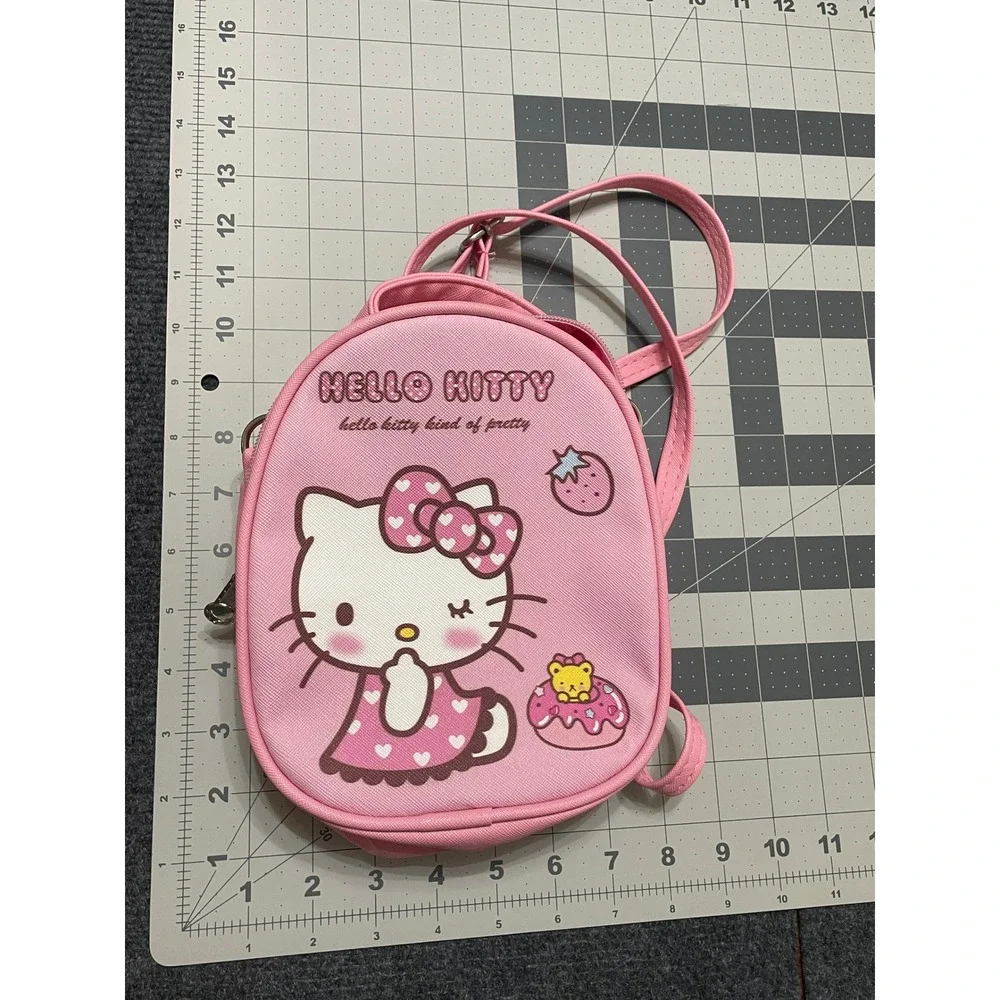 Sanrio Hello Kitty Pink Mini Backpack Crossbody Bag Convertible Faux Leather